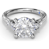 3-Stone Engagement Ring Setting with Pear and Marquise Side Diamonds - 0.28 Carat Total Side Stone Weight by Fana