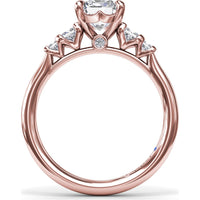 3-Stone Engagement Ring Setting with Radiant Center and Princess Cut Side Stones - 0.37 Carat Total Side Stone Weight by Fana