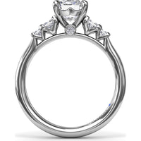 3-Stone Engagement Ring Setting with Radiant Center and Princess Cut Side Stones - 0.37 Carat Total Side Stone Weight by Fana