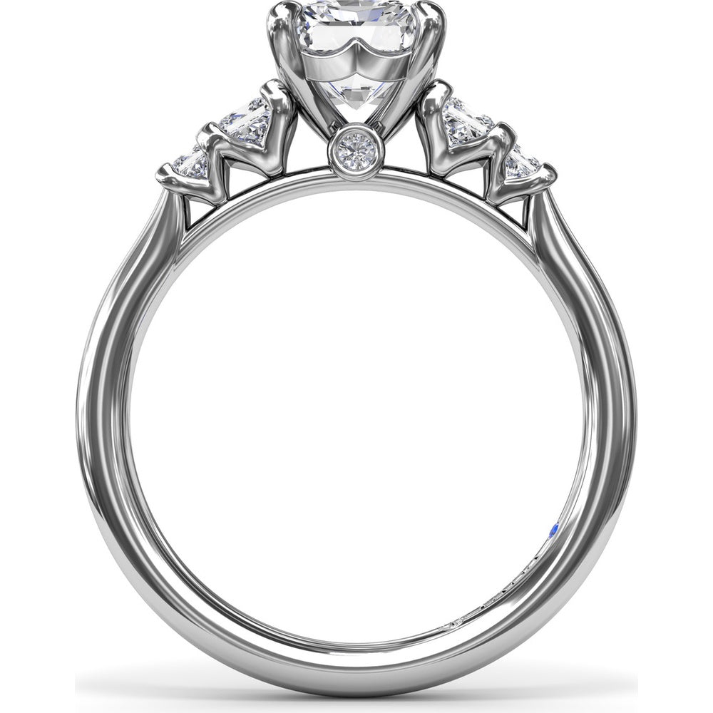 3-Stone Engagement Ring Setting with Radiant Center and Princess Cut Side Stones - 0.37 Carat Total Side Stone Weight by Fana