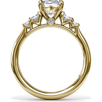 3-Stone Engagement Ring Setting with Radiant Center and Princess Cut Side Stones - 0.37 Carat Total Side Stone Weight by Fana