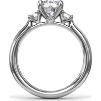 3-Stone Engagement Ring Setting with Round Diamond Side Stones by Fana - 0.27 Carat Total Diamond Weight