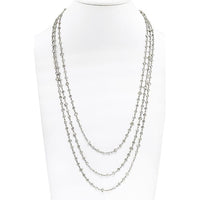 35 Carats Platinum 76-Inch Diamond By The Yard Necklace with Square Cut Diamonds