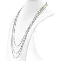 35 Carats Platinum 76-Inch Diamond By The Yard Necklace with Square Cut Diamonds