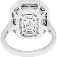 4 Carat Emerald Cut Diamond Engagement Ring with Baguette Halo in Platinum - GIA Certified H/VS1