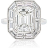 4 Carat Emerald Cut Diamond Platinum Engagement Ring