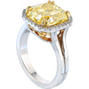 5 Carat Radiant Cut Fancy Yellow Diamond Platinum Ring