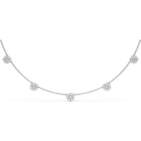 5-Station Floral Cluster Necklace with Round Brilliant Diamonds by Fana - 2.80 Carat Total Diamond Weight