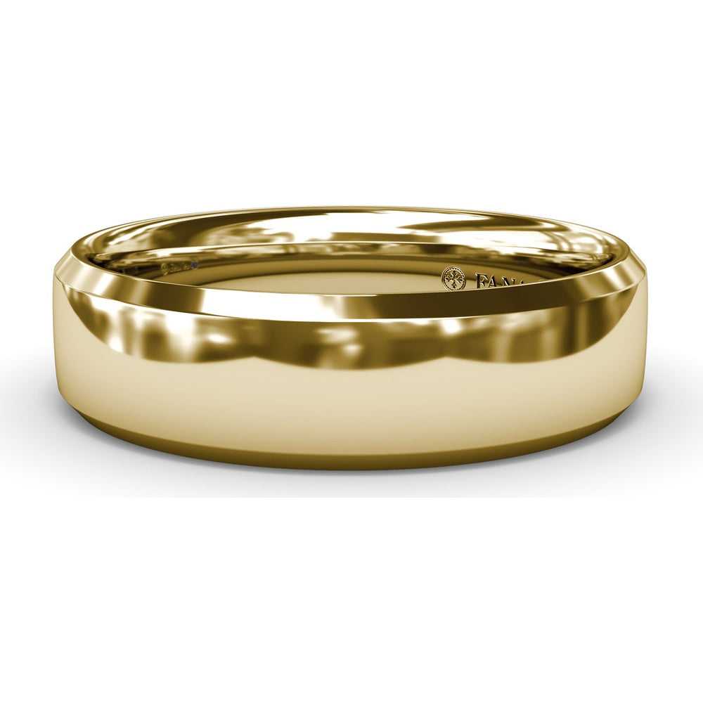 6mm High Polish Beveled Edge Men's Band by Fana