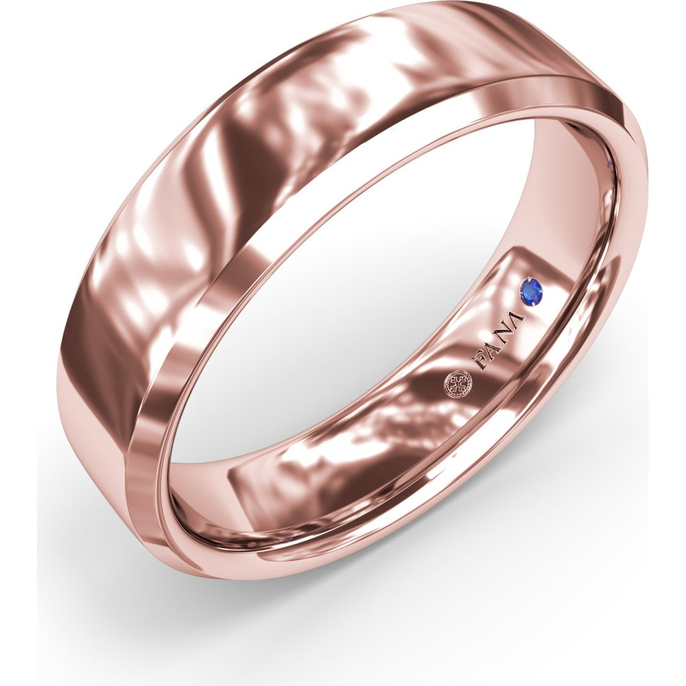 6mm High Polish Beveled Edge Men's Band by Fana