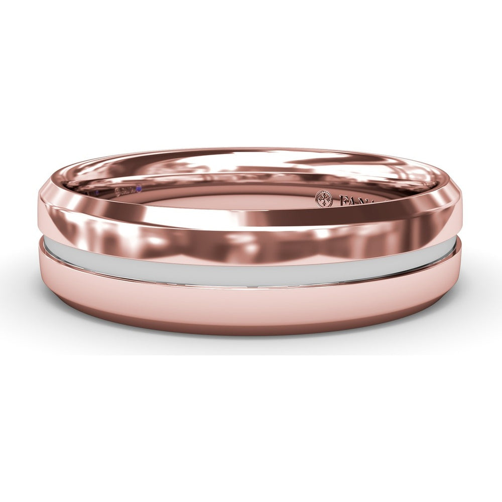 6mm High Polish Beveled Edge Men's Comfort Fit Band by Fana
