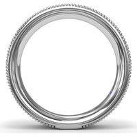 6mm High Polish Men's Band with Center and Milgrain Edges by Fana