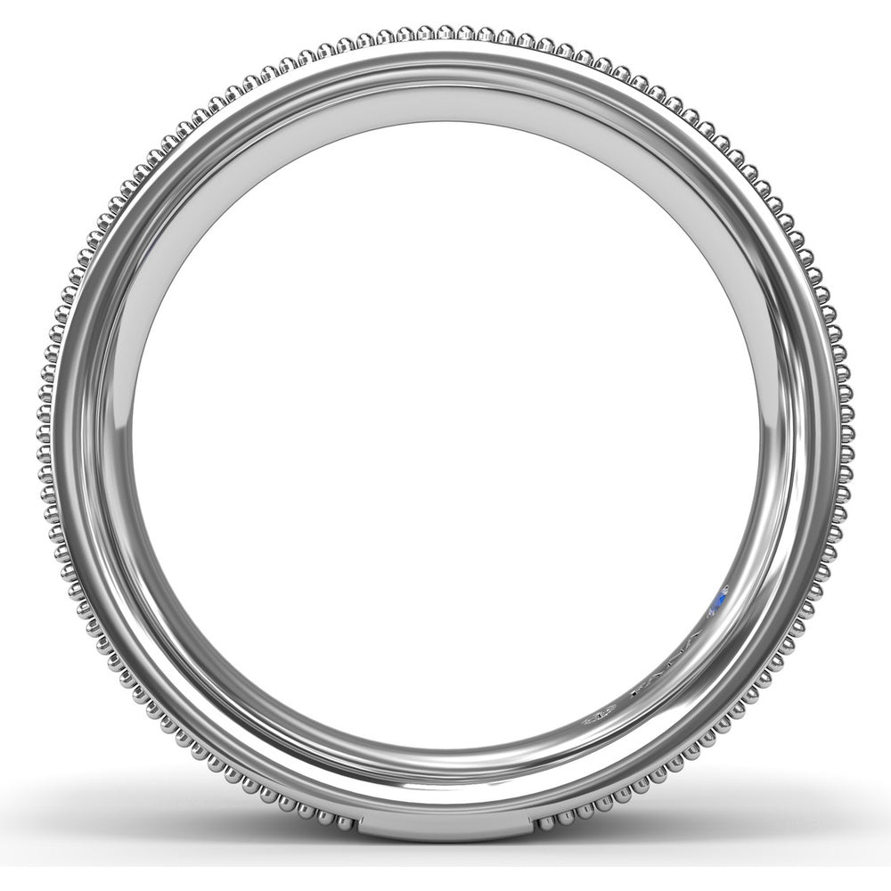 6mm High Polish Men's Band with Center and Milgrain Edges by Fana