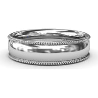 6mm High Polish Men's Band with Center and Milgrain Edges by Fana