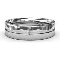 6mm High Polish Men's Band with Flush Set Round Diamond Accent by Fana - 0.02 Carat Total Diamond Weight