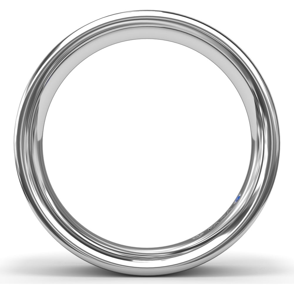 6mm High Polish Men's Band with Flush Set Round Diamond Accent by Fana - 0.02 Carat Total Diamond Weight