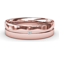 6mm High Polish Men's Band with Flush Set Round Diamond Accent by Fana - 0.02 Carat Total Diamond Weight