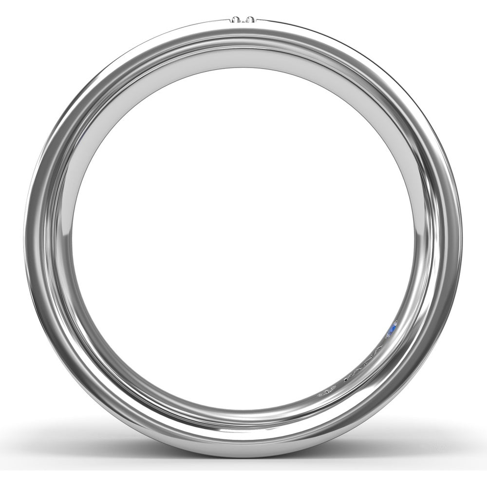 6mm High Polish Men's Band with Vertical Channel Set Round Diamond Accents by Fana - 0.03 Carat Total Diamond Weight