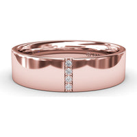 6mm High Polish Men's Band with Vertical Channel Set Round Diamond Accents by Fana - 0.03 Carat Total Diamond Weight