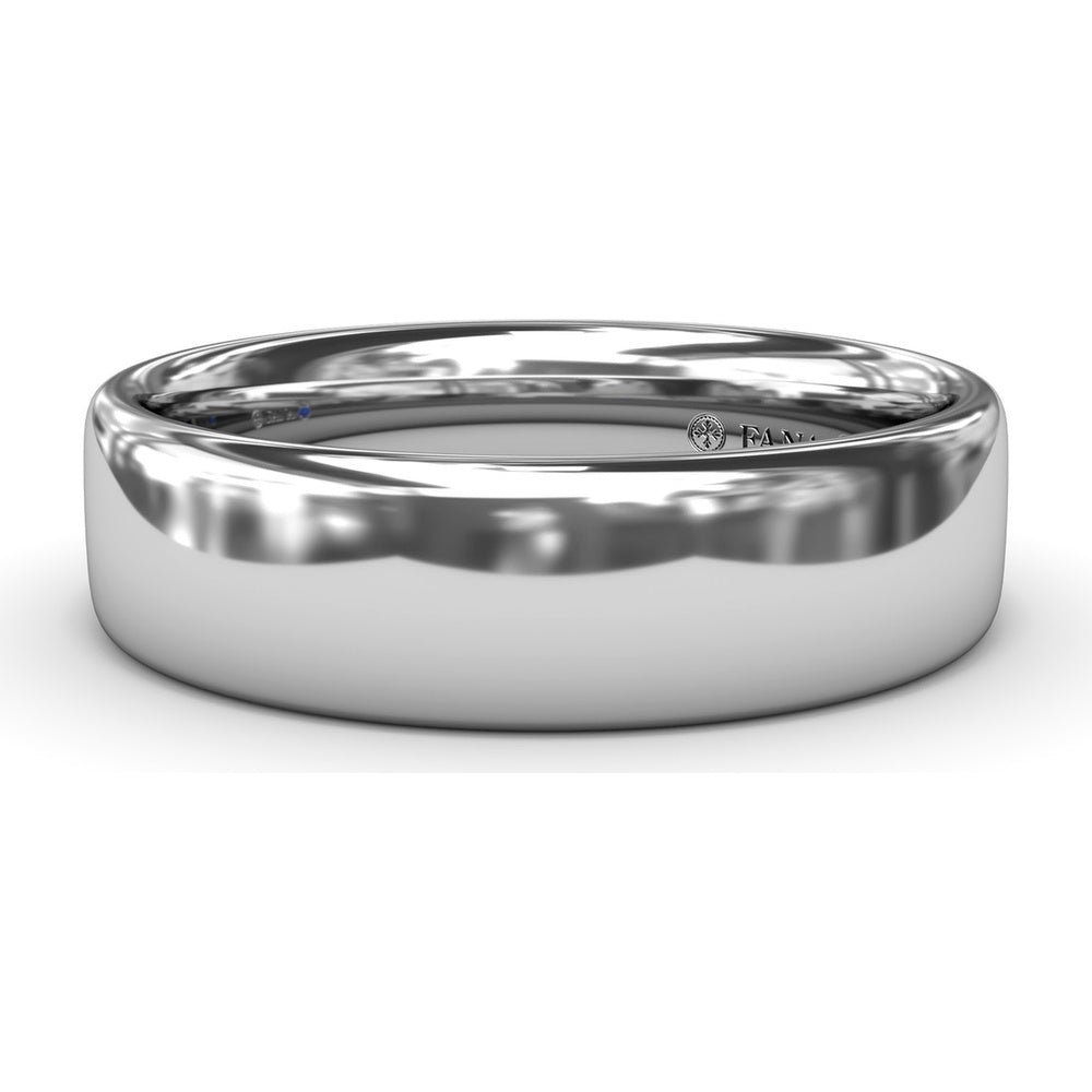 6mm High Polish Men's Comfort Fit Wedding Band by Fana