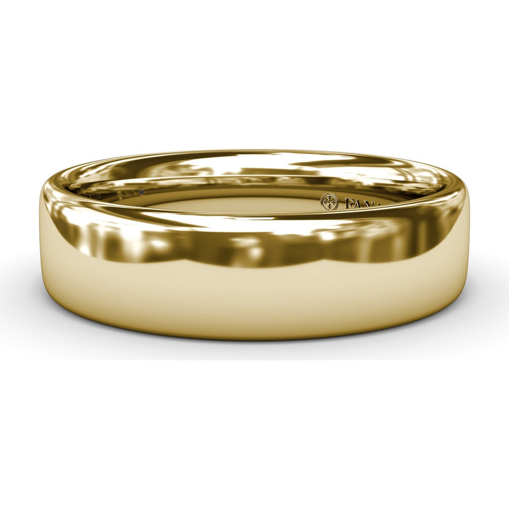 6mm High Polish Men's Comfort Fit Wedding Band by Fana
