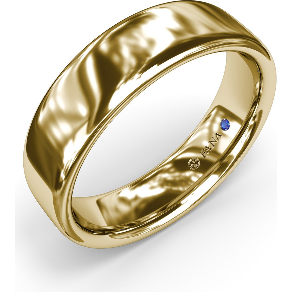 6mm High Polish Men's Comfort Fit Wedding Band by Fana