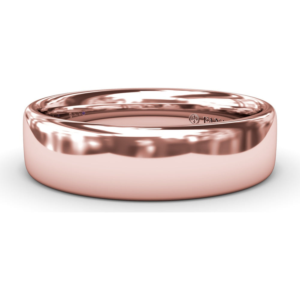 6mm High Polish Men's Comfort Fit Wedding Band by Fana