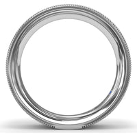 6mm Knife Edge Men's Band with Sandblast Finish and Milgrain Borders by Fana