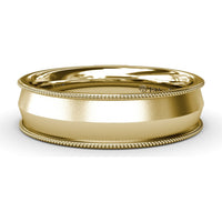 6mm Knife Edge Men's Band with Sandblast Finish and Milgrain Borders by Fana
