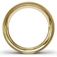 6mm Knife Edge Men's Band with Sandblast Finish and Milgrain Borders by Fana