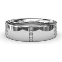 6mm Men's Band with Channel Set Round Diamond Accents by Fana - 0.15 Carat Total Diamond Weight