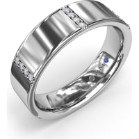 6mm Men's Band with Channel Set Round Diamond Accents by Fana - 0.15 Carat Total Diamond Weight