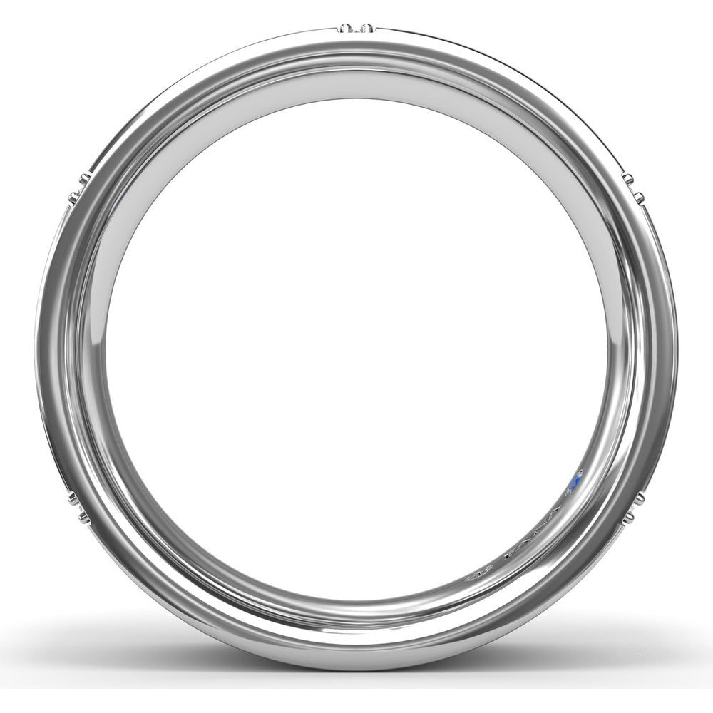 6mm Men's Band with Channel Set Round Diamond Accents by Fana - 0.15 Carat Total Diamond Weight