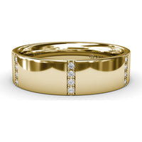 6mm Men's Band with Channel Set Round Diamond Accents by Fana - 0.15 Carat Total Diamond Weight