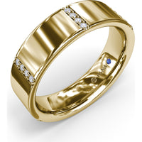 6mm Men's Band with Channel Set Round Diamond Accents by Fana - 0.15 Carat Total Diamond Weight