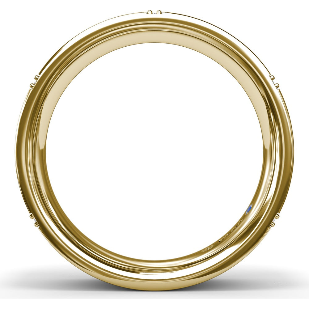 6mm Men's Band with Channel Set Round Diamond Accents by Fana - 0.15 Carat Total Diamond Weight