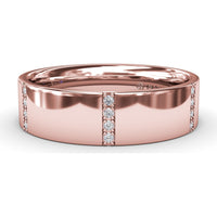 6mm Men's Band with Channel Set Round Diamond Accents by Fana - 0.15 Carat Total Diamond Weight