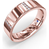 6mm Men's Band with Channel Set Round Diamond Accents by Fana - 0.15 Carat Total Diamond Weight