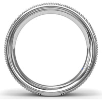6mm Men's Comfort Fit Band with Sandblast Finish and Milgrain Edge by Fana