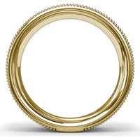 6mm Men's Comfort Fit Band with Sandblast Finish and Milgrain Edge by Fana