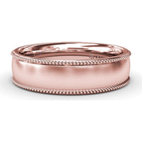 6mm Men's Comfort Fit Band with Sandblast Finish and Milgrain Edge by Fana