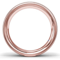 6mm Men's Comfort Fit Band with Sandblast Finish and Milgrain Edge by Fana