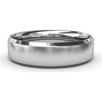 6mm Sandblast Finish Bevel Edge Men's Wedding Band by Fana