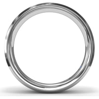 6mm Sandblast Finish Bevel Edge Men's Wedding Band by Fana