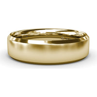 6mm Sandblast Finish Bevel Edge Men's Wedding Band by Fana