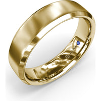 6mm Sandblast Finish Bevel Edge Men's Wedding Band by Fana