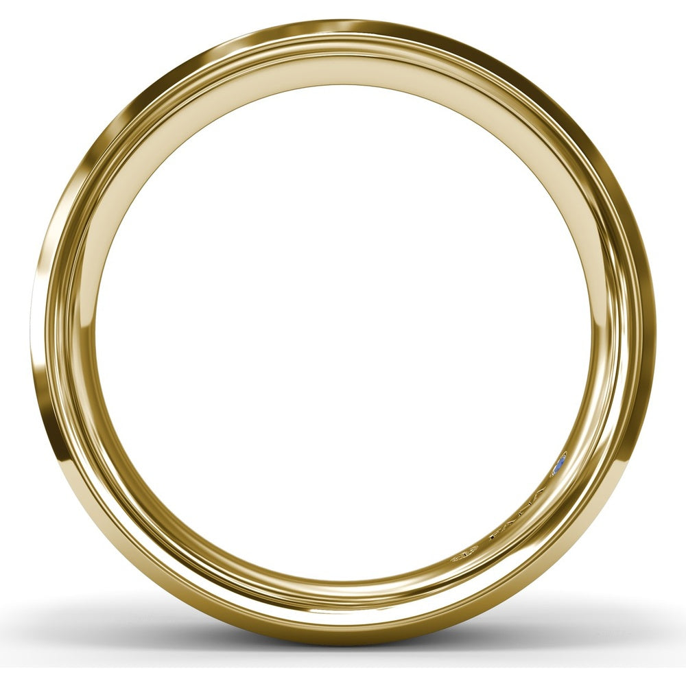 6mm Sandblast Finish Bevel Edge Men's Wedding Band by Fana