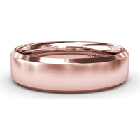 6mm Sandblast Finish Bevel Edge Men's Wedding Band by Fana