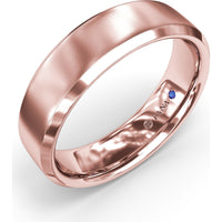 6mm Sandblast Finish Bevel Edge Men's Wedding Band by Fana