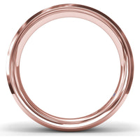 6mm Sandblast Finish Bevel Edge Men's Wedding Band by Fana